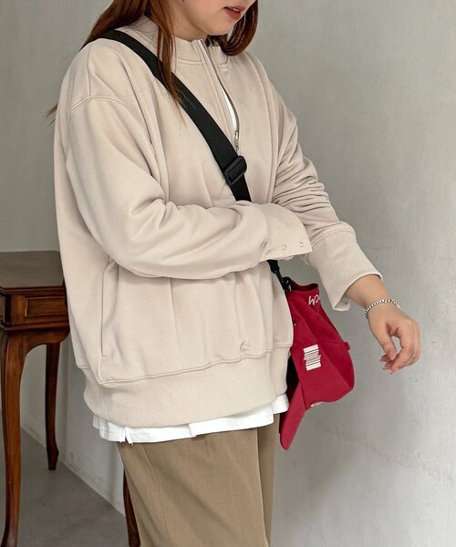 CPCM（シーピーシーエム）の「インナーセットジップスウェット（Tシャツ/カットソー・レディース・チャコールグレー/ブルー/ライトグレー/グレイッシュベージュ・FREE）」の22枚目の写真