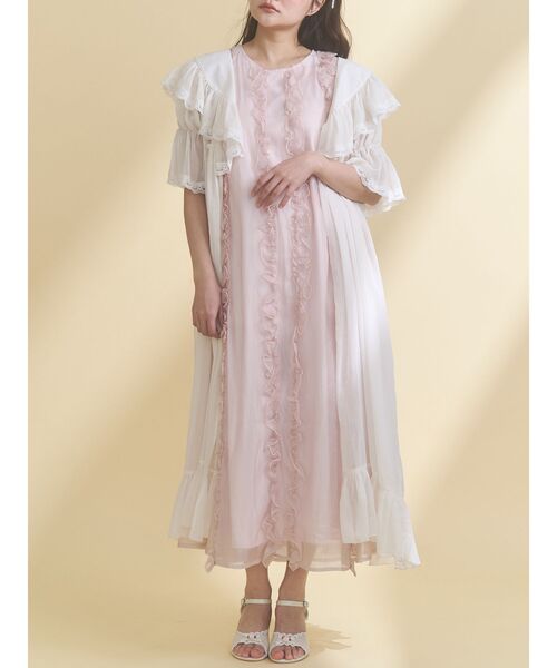 merry jenny（メリージェニー）の「シアーロングガウン（ワンピース・レディース・ミント/グレー/アイボリー・FREE）」の2枚目の写真