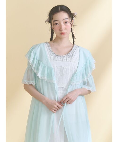 merry jenny（メリージェニー）の「シアーロングガウン（ワンピース・レディース・ミント/グレー/アイボリー・FREE）」の9枚目の写真