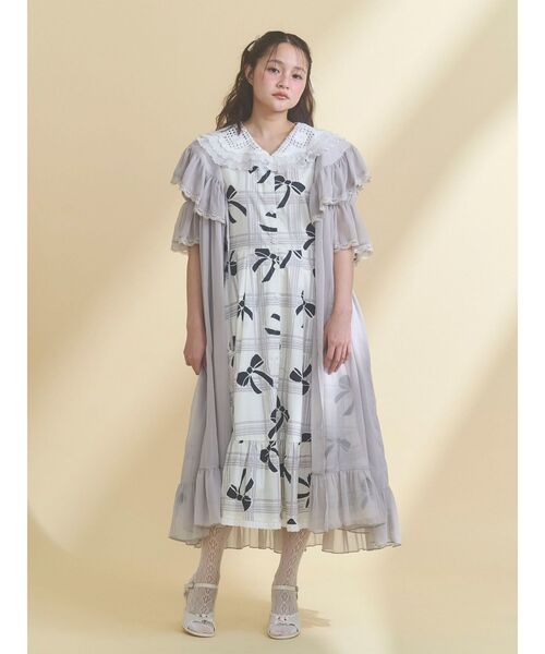 merry jenny（メリージェニー）の「シアーロングガウン（ワンピース・レディース・ミント/グレー/アイボリー・FREE）」の10枚目の写真