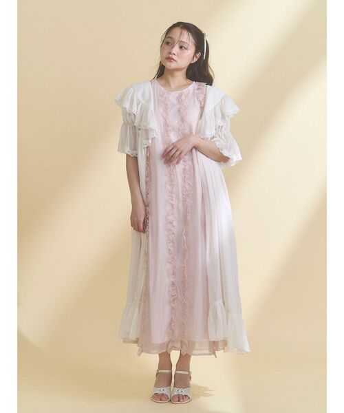 merry jenny（メリージェニー）の「シアーロングガウン（ワンピース・レディース・ミント/グレー/アイボリー・FREE）」の15枚目の写真