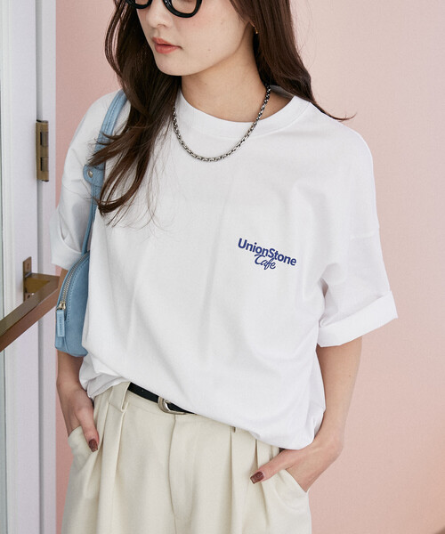 PUBLUX（パブリュクス）の「PUBLUX/パブリュクス ＜機能性素材＞LOVE POP STUDIO　CAFE SHOP ロゴ Tシャツ　限定展開（Tシャツ/カットソー・メンズ・ブラック/ホワイト/ネイビー・LARGE/MEDIUM/SMALL）」の4枚目の写真
