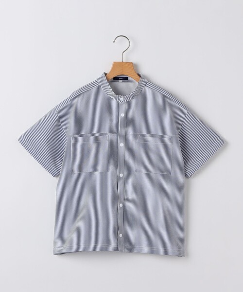SHIPS（シップス）の「SHIPS KIDS:140～160cm /〈UVカット/吸水速乾〉ドライタッチ バンドカラー シャツ（シャツ/ブラウス・キッズ・ブラウン系/ブルー系その他・160/150/140）」の2枚目の写真