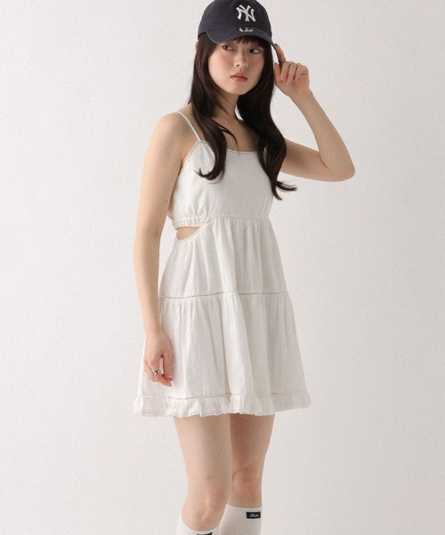 Heather(ヘザー)の「カットアウトレースキャミミニワンピース 661893(ワンピース・レディース・ブラック系その他/オフホワイト・FREE)」の7枚目の写真