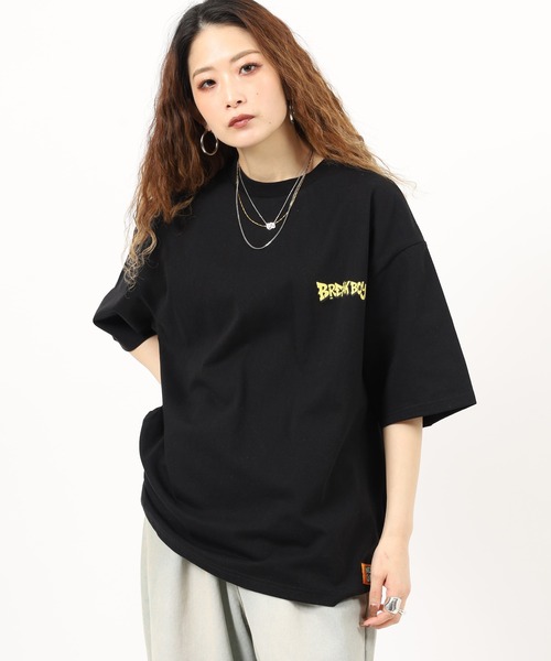 NEW JACK(ニュージャック)の「NEW JACK前身刺繍半袖プリントTシャツ(Tシャツ/カットソー・メンズ・ブラック系2/ブラック系1/ブラウン系2/ホワイト系1/ブラック/ブラウン/ホワイト/ホワイト系2/ブラウン系1・L/M)」の5枚目の写真