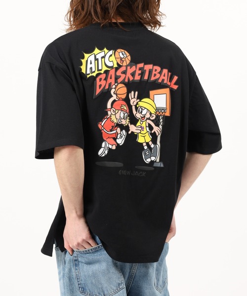 NEW JACK(ニュージャック)の「NEW JACK前身刺繍半袖プリントTシャツ(Tシャツ/カットソー・メンズ・ブラック系2/ブラック系1/ブラウン系2/ホワイト系1/ブラック/ブラウン/ホワイト/ホワイト系2/ブラウン系1・L/M)」の6枚目の写真