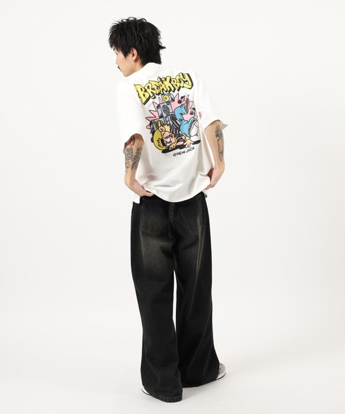 NEW JACK(ニュージャック)の「NEW JACK前身刺繍半袖プリントTシャツ(Tシャツ/カットソー・メンズ・ブラック系2/ブラック系1/ブラウン系2/ホワイト系1/ブラック/ブラウン/ホワイト/ホワイト系2/ブラウン系1・L/M)」の16枚目の写真