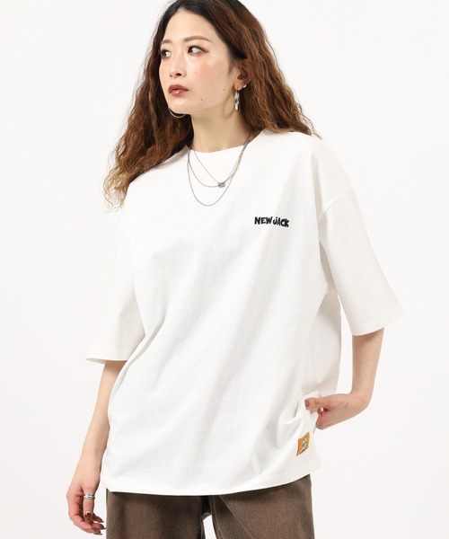 NEW JACK(ニュージャック)の「NEW JACK前身刺繍半袖プリントTシャツ(Tシャツ/カットソー・メンズ・ブラック系2/ブラック系1/ブラウン系2/ホワイト系1/ブラック/ブラウン/ホワイト/ホワイト系2/ブラウン系1・L/M)」の20枚目の写真