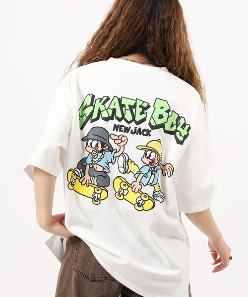 NEW JACK(ニュージャック)の「NEW JACK前身刺繍半袖プリントTシャツ(Tシャツ/カットソー・メンズ・ブラック系2/ブラック系1/ブラウン系2/ホワイト系1/ブラック/ブラウン/ホワイト/ホワイト系2/ブラウン系1・L/M)」の22枚目の写真