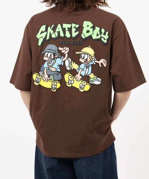 NEW JACK(ニュージャック)の「NEW JACK前身刺繍半袖プリントTシャツ(Tシャツ/カットソー・メンズ・ブラック系2/ブラック系1/ブラウン系2/ホワイト系1/ブラック/ブラウン/ホワイト/ホワイト系2/ブラウン系1・L/M)」の12枚目の写真