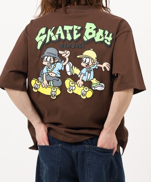 NEW JACK(ニュージャック)の「NEW JACK前身刺繍半袖プリントTシャツ(Tシャツ/カットソー・メンズ・ブラック系2/ブラック系1/ブラウン系2/ホワイト系1/ブラック/ブラウン/ホワイト/ホワイト系2/ブラウン系1・L/M)」の13枚目の写真