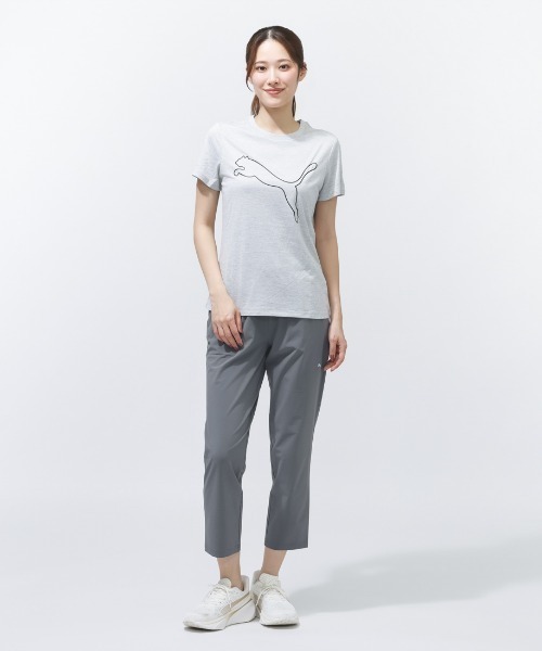 PUMA（プーマ）の「プーマ PUMA W TAD ESSENTIAL HEATHER LOGO TEE（Tシャツ/カットソー・レディース・ライトグレー・XL/L/M/S）」の4枚目の写真