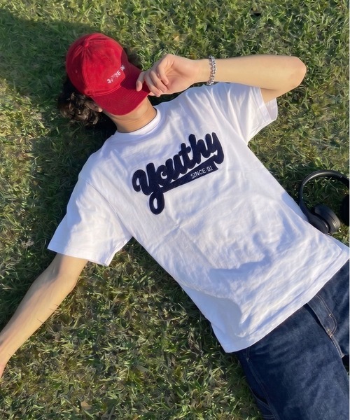 SPINNS(スピンズ)の「サガラ刺繍ロゴ半袖Tシャツ/ストリートロゴ(Tシャツ/カットソー・メンズ・ホワイト/ブラック/ネイビー/ウッドランド・ONESIZE)」の2枚目の写真