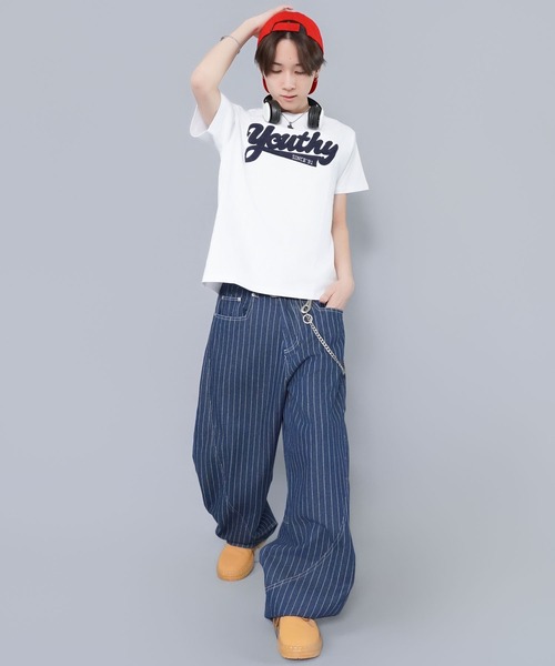 SPINNS(スピンズ)の「サガラ刺繍ロゴ半袖Tシャツ/ストリートロゴ(Tシャツ/カットソー・メンズ・ホワイト/ブラック/ネイビー/ウッドランド・ONESIZE)」の12枚目の写真