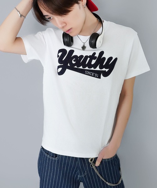 SPINNS(スピンズ)の「サガラ刺繍ロゴ半袖Tシャツ/ストリートロゴ(Tシャツ/カットソー・メンズ・ホワイト/ブラック/ネイビー/ウッドランド・ONESIZE)」の9枚目の写真