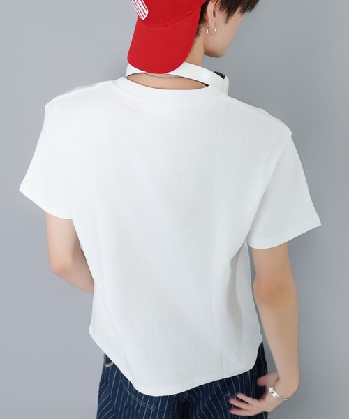 SPINNS(スピンズ)の「サガラ刺繍ロゴ半袖Tシャツ/ストリートロゴ(Tシャツ/カットソー・メンズ・ホワイト/ブラック/ネイビー/ウッドランド・ONESIZE)」の10枚目の写真