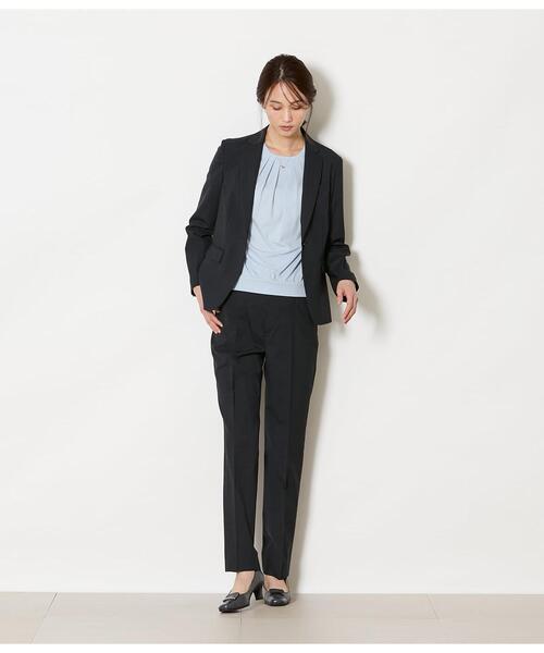NEWYORKER（ニューヨーカー）の「【接触冷感】強撚スムース フロントタック プルオーバー（Tシャツ/カットソー・レディース・ライトグレー/サックスブルー/ホワイト・L/M）」の8枚目の写真