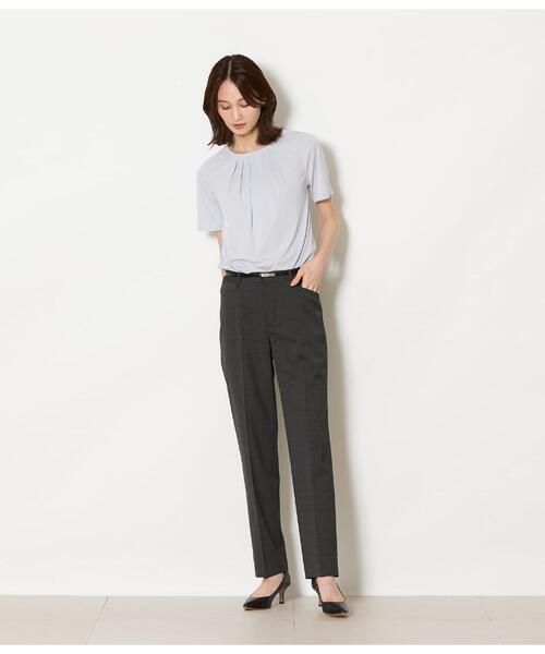 NEWYORKER（ニューヨーカー）の「【接触冷感】強撚スムース フロントタック プルオーバー（Tシャツ/カットソー・レディース・ライトグレー/サックスブルー/ホワイト・L/M）」の14枚目の写真