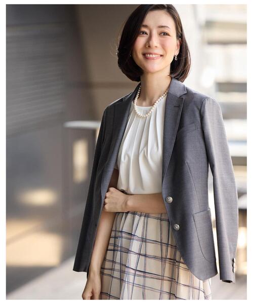 NEWYORKER（ニューヨーカー）の「【接触冷感】強撚スムース フロントタック プルオーバー（Tシャツ/カットソー・レディース・ライトグレー/サックスブルー/ホワイト・L/M）」の18枚目の写真