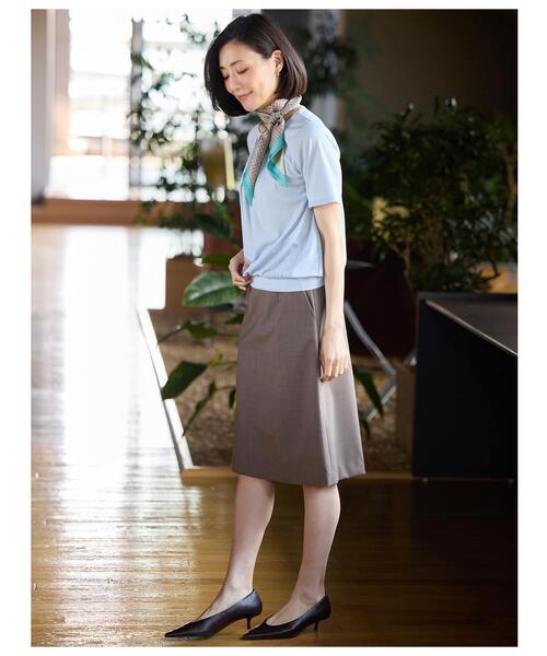 NEWYORKER(ニューヨーカー)の「【接触冷感】強撚スムース フロントタック プルオーバー(Tシャツ/カットソー・レディース・ライトグレー/サックスブルー/ホワイト・L/M)」の9枚目の写真