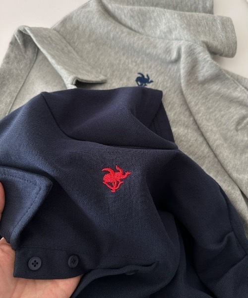Teem Store(チームストア)の「【丈選べる】サイドギャザー刺繍ワンポイントポロワンピース(ワンピース・レディース・ネイビー系/ネイビー/グレー系その他/グレー・L/M)」の14枚目の写真