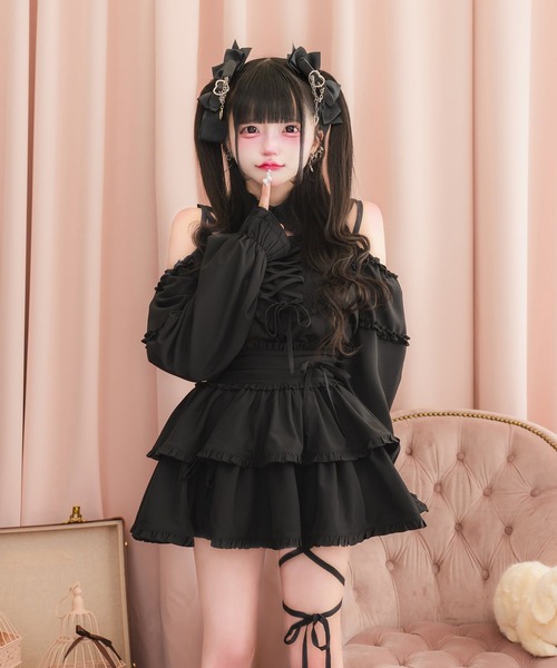 nyanMe(ニャンミー)の「らぶりーぶらうす(シャツ/ブラウス・レディース・ブラック/ピンク・FREE)」の2枚目の写真