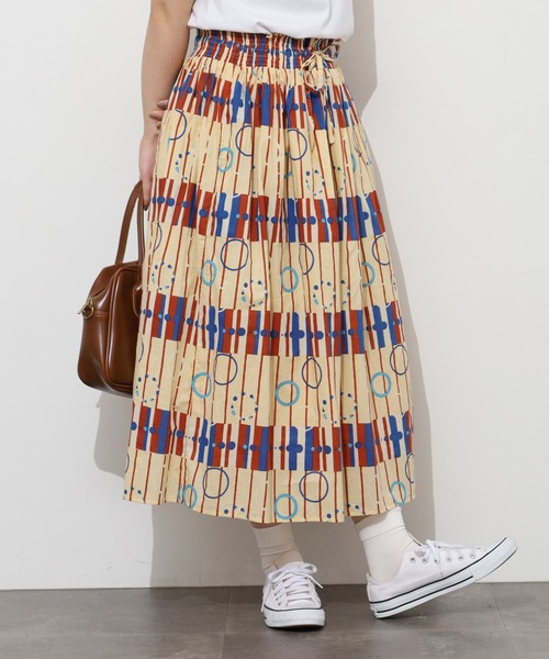 KILKI(キルキー)の「kilki ドットアンドストライププリントスカート(スカート・レディース・ブルー系その他/ベージュ系その他・ONESIZE)」の1枚目の写真