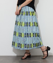 kilki ドットアンドストライププリントスカート