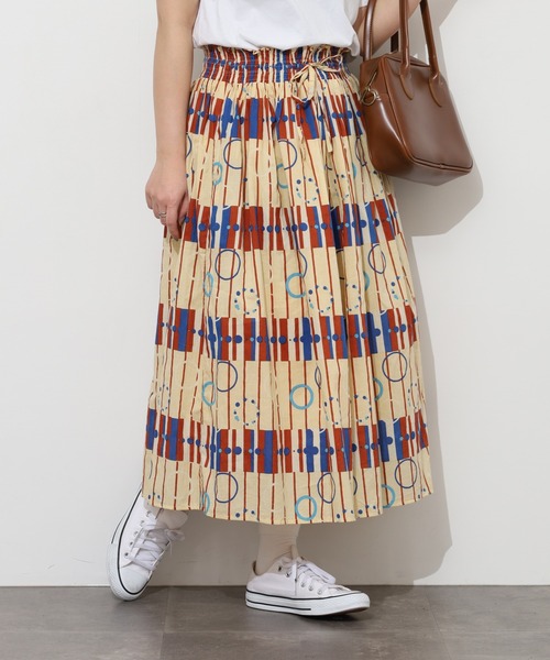 KILKI(キルキー)の「kilki ドットアンドストライププリントスカート(スカート・レディース・ブルー系その他/ベージュ系その他・ONESIZE)」の6枚目の写真
