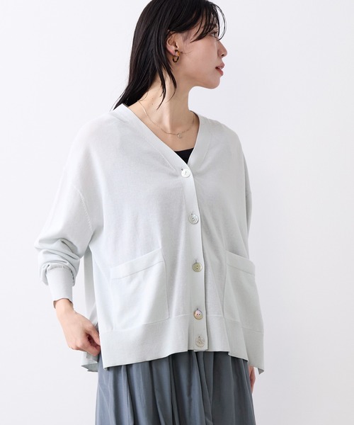 MICA&DEAL(マイカ&ディール)の「Vネックハイツイストセミシアーカーディガン(カーディガン/ボレロ・レディース・モカ/サックスブルー/ダークネイビー/ピンク・FREE)」の3枚目の写真