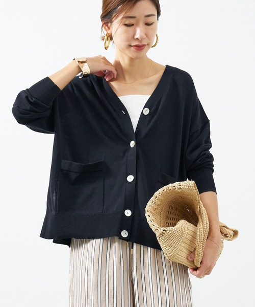 MICA&DEAL(マイカ&ディール)の「Vネックハイツイストセミシアーカーディガン(カーディガン/ボレロ・レディース・モカ/サックスブルー/ダークネイビー/ピンク・FREE)」の4枚目の写真