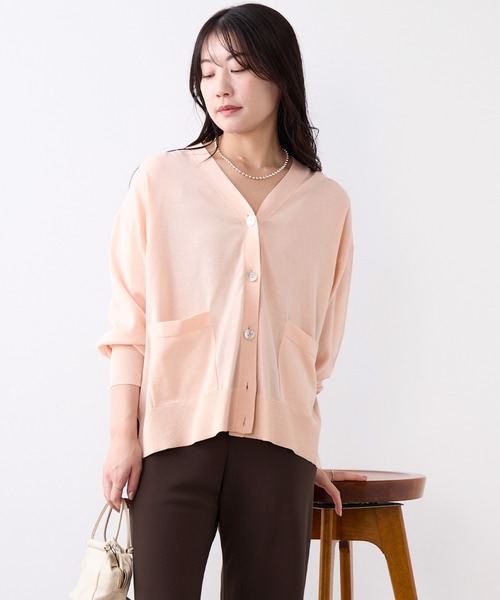 MICA&DEAL(マイカ&ディール)の「Vネックハイツイストセミシアーカーディガン(カーディガン/ボレロ・レディース・モカ/サックスブルー/ダークネイビー/ピンク・FREE)」の22枚目の写真