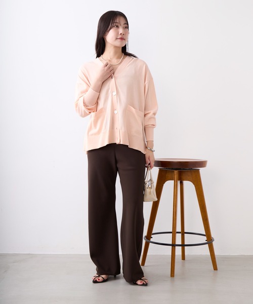 MICA&DEAL(マイカ&ディール)の「Vネックハイツイストセミシアーカーディガン(カーディガン/ボレロ・レディース・モカ/サックスブルー/ダークネイビー/ピンク・FREE)」の19枚目の写真