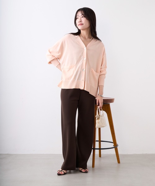 MICA&DEAL(マイカ&ディール)の「Vネックハイツイストセミシアーカーディガン(カーディガン/ボレロ・レディース・モカ/サックスブルー/ダークネイビー/ピンク・FREE)」の18枚目の写真