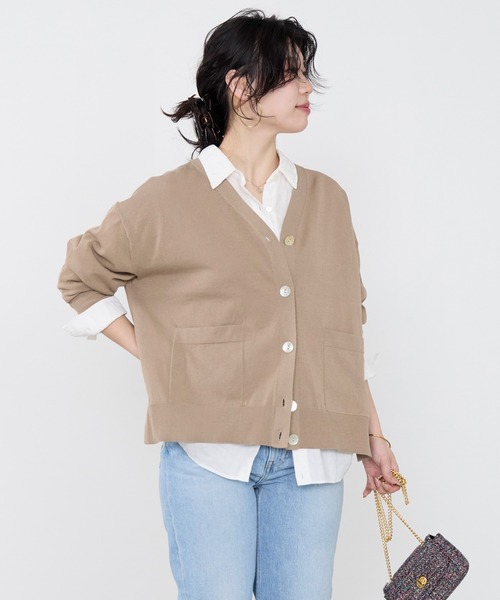 MICA&DEAL(マイカ&ディール)の「Vネックハイツイストセミシアーカーディガン(カーディガン/ボレロ・レディース・モカ/サックスブルー/ダークネイビー/ピンク・FREE)」の11枚目の写真