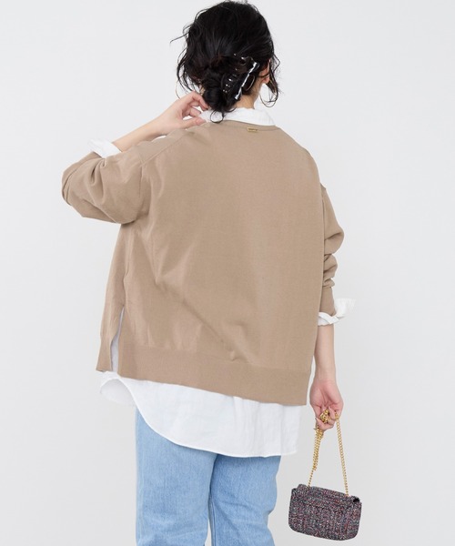 MICA&DEAL(マイカ&ディール)の「Vネックハイツイストセミシアーカーディガン(カーディガン/ボレロ・レディース・モカ/サックスブルー/ダークネイビー/ピンク・FREE)」の7枚目の写真