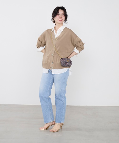 MICA&DEAL(マイカ&ディール)の「Vネックハイツイストセミシアーカーディガン(カーディガン/ボレロ・レディース・モカ/サックスブルー/ダークネイビー/ピンク・FREE)」の6枚目の写真