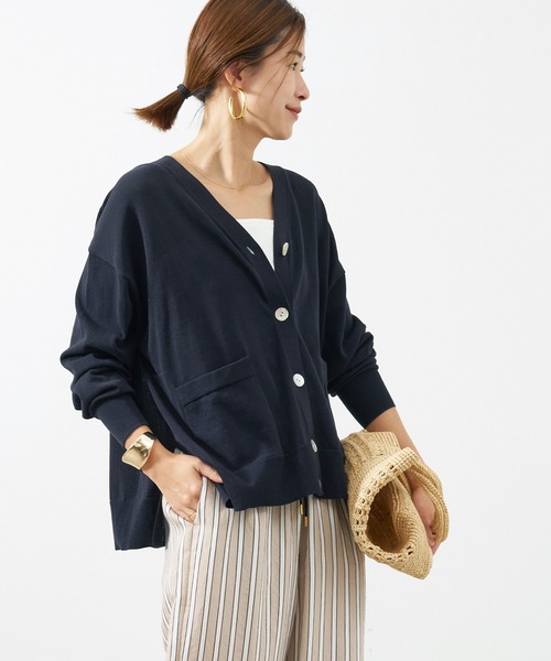 MICA&DEAL(マイカ&ディール)の「Vネックハイツイストセミシアーカーディガン(カーディガン/ボレロ・レディース・モカ/サックスブルー/ダークネイビー/ピンク・FREE)」の15枚目の写真