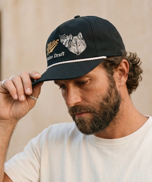 AMERICAN NEEDLE(アメリカンニードル)の「【AMERICAN NEEDLE/アメリカンニードル】Miller Genuine Draft Vintage Beer Logo Rope Cap(キャップ・メンズ・ブラック・FREE)」の1枚目の写真