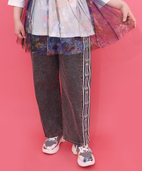 ScoLar（スカラー）の「161672：蝶ラインテープ付きデニムパンツ（デニムパンツ・レディース・ブラック/ブルー・M）」の12枚目の写真