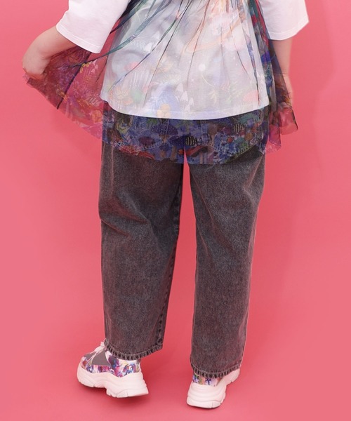 ScoLar（スカラー）の「161672：蝶ラインテープ付きデニムパンツ（デニムパンツ・レディース・ブラック/ブルー・M）」の13枚目の写真