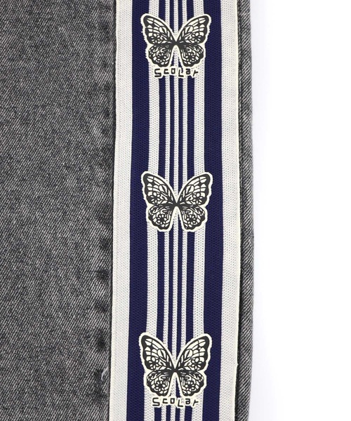 ScoLar（スカラー）の「161672：蝶ラインテープ付きデニムパンツ（デニムパンツ・レディース・ブラック/ブルー・M）」の16枚目の写真