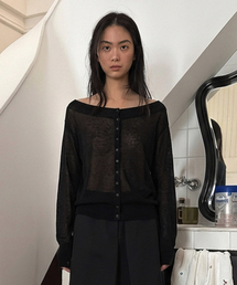 DIAGONAL（ダイアゴナル）の「SOFT OFF SHOULDER CARDIGAN (black)（カーディガン/ボレロ）」