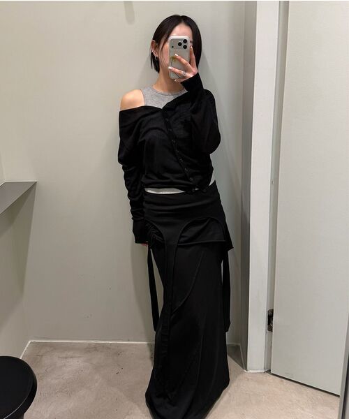 DIAGONAL(ダイアゴナル)の「SOFT OFF SHOULDER CARDIGAN (black)(カーディガン/ボレロ・レディース・その他・FREE)」の8枚目の写真