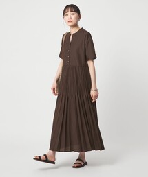 green label relaxing（グリーンレーベルリラクシング）の「［size SHORT/TALLあり］ワッシャー プリーツ ショートスリーブ ワンピース（ワンピース）」