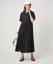 green label relaxing | ［size SHORT/TALLあり］ワッシャー プリーツ ショートスリーブ ワンピース(ワンピース)