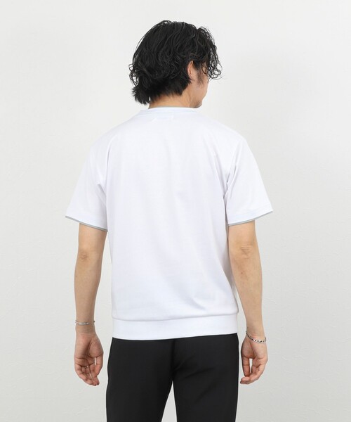 NOLLEY’S（ノーリーズ）の「超長綿ハイゲージポンチ フェイクレイヤードTシャツ 26SS（Tシャツ/カットソー・メンズ・ライトグレー/ホワイト/ミント・S/M/XL/L）」の9枚目の写真