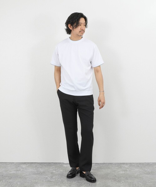 NOLLEY’S（ノーリーズ）の「超長綿ハイゲージポンチ フェイクレイヤードTシャツ 26SS（Tシャツ/カットソー・メンズ・ライトグレー/ホワイト/ミント・S/M/XL/L）」の13枚目の写真