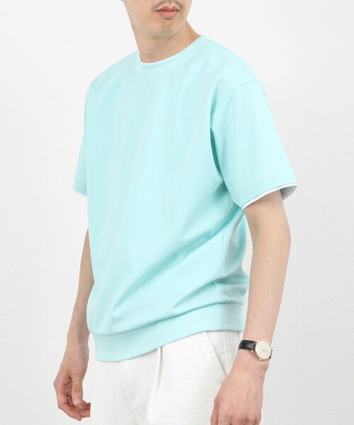 NOLLEY’S（ノーリーズ）の「超長綿ハイゲージポンチ フェイクレイヤードTシャツ 26SS（Tシャツ/カットソー・メンズ・ライトグレー/ホワイト/ミント・S/M/XL/L）」の20枚目の写真