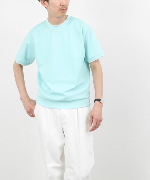 NOLLEY’S（ノーリーズ）の「超長綿ハイゲージポンチ フェイクレイヤードTシャツ 26SS（Tシャツ/カットソー・メンズ・ライトグレー/ホワイト/ミント・S/M/XL/L）」の21枚目の写真